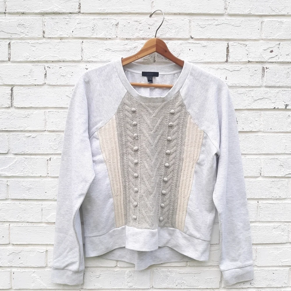J. Crew Cable Pom Pom Sweatshirt size S